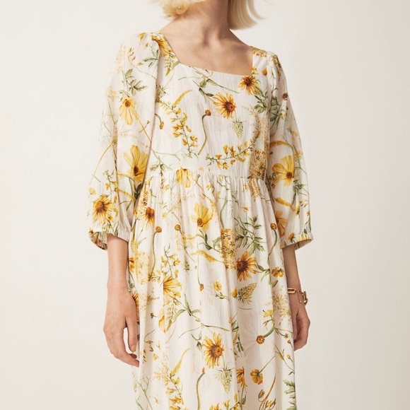 H&M Floral Maxi Dress Cotton Conscious Line - Picture 5 of 7